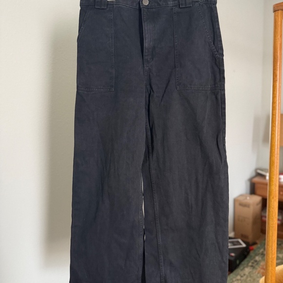 Lucy & Yak Delores Jean, Wide Leg, High Waist, Black Denim, US 14 - Picture 2 of 6
